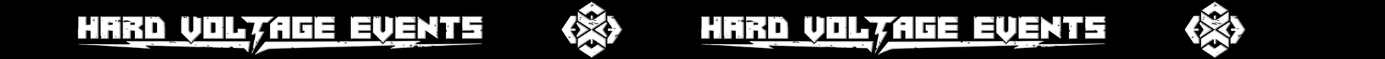 Hard Voltage Events lanyard artwork: repeating white logotype on black